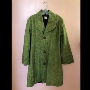 Long 100% cotton jacket, green